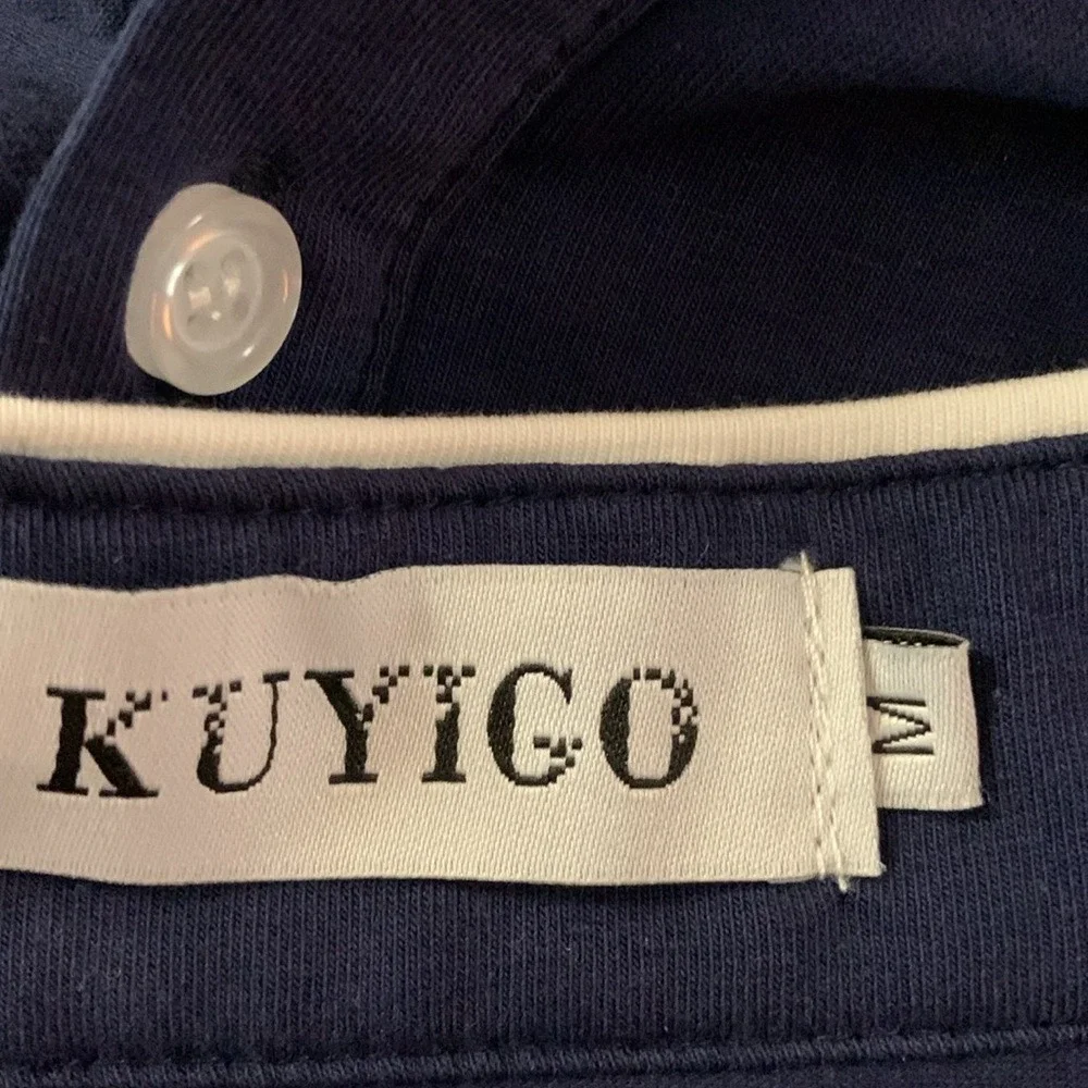 KUYIGO. Men's Casual long‎ sleeved Navy shirt. Size M.
